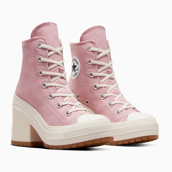 Converse Chuck 70 De Luxe Heel Pink Static Egret Cream Platform High size 7 NEW - Picture 2 of 8
